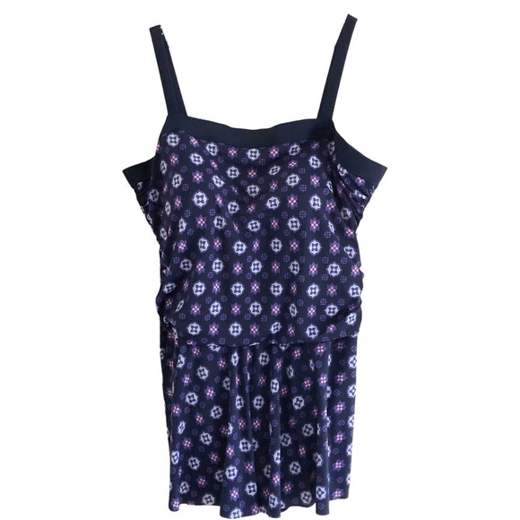 Swimsuits For All Blue Printed Swim Dress Size 28 - Picture 1 of 10